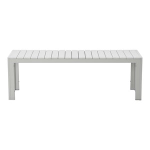 Pangea Home Breeze Modern Anodized Aluminum Frame Outdoor Bench in White