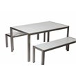 Pangea Home Breeze 3-piece Aluminum Frame Patio Dining Set in White