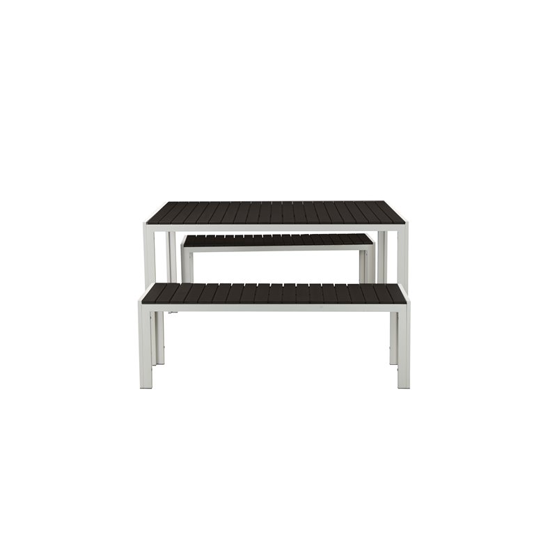 Pangea Home Breeze 3-piece Aluminum Frame Patio Dining Set in White/Black