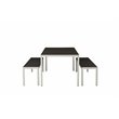 Pangea Home Breeze 3-piece Aluminum Frame Patio Dining Set in White/Black