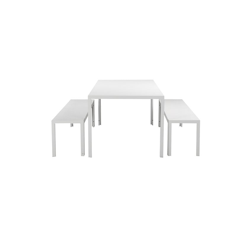 Pangea Home Breeze 3-piece Aluminum Patio Dining Set in White Frame/Polyresin