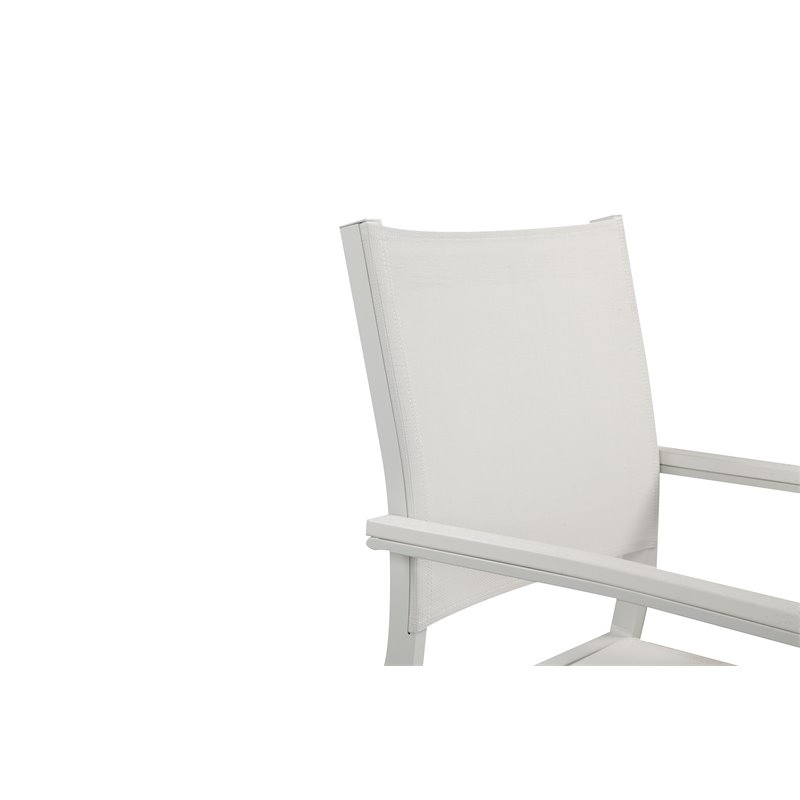 Pangea Home David Aluminum Frame Patio Dining Char in White (Set of 6)