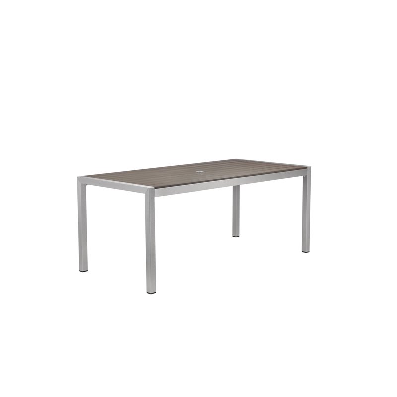 Pangea Home David 7-piece Modern Aluminum Frame Patio Dining Set in Gray