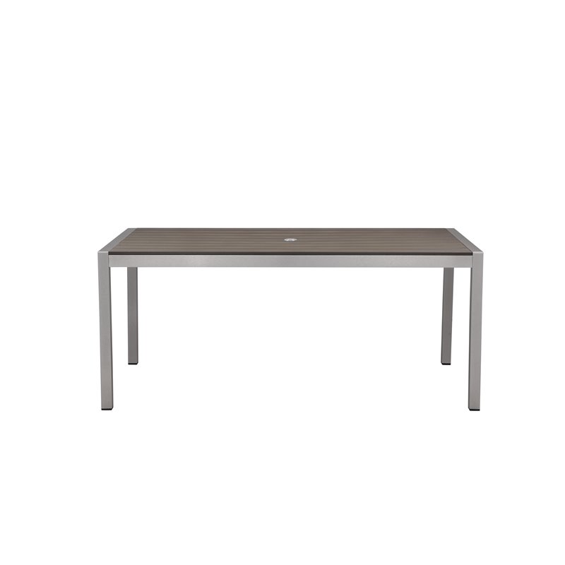 Pangea Home David 7-piece Modern Aluminum Frame Patio Dining Set in Gray