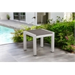 Pangea Home Breeze Modern Aluminum Patio Side Table in Gray Frame/Polyresin