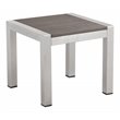 Pangea Home Breeze Modern Aluminum Patio Side Table in Gray Frame/Polyresin