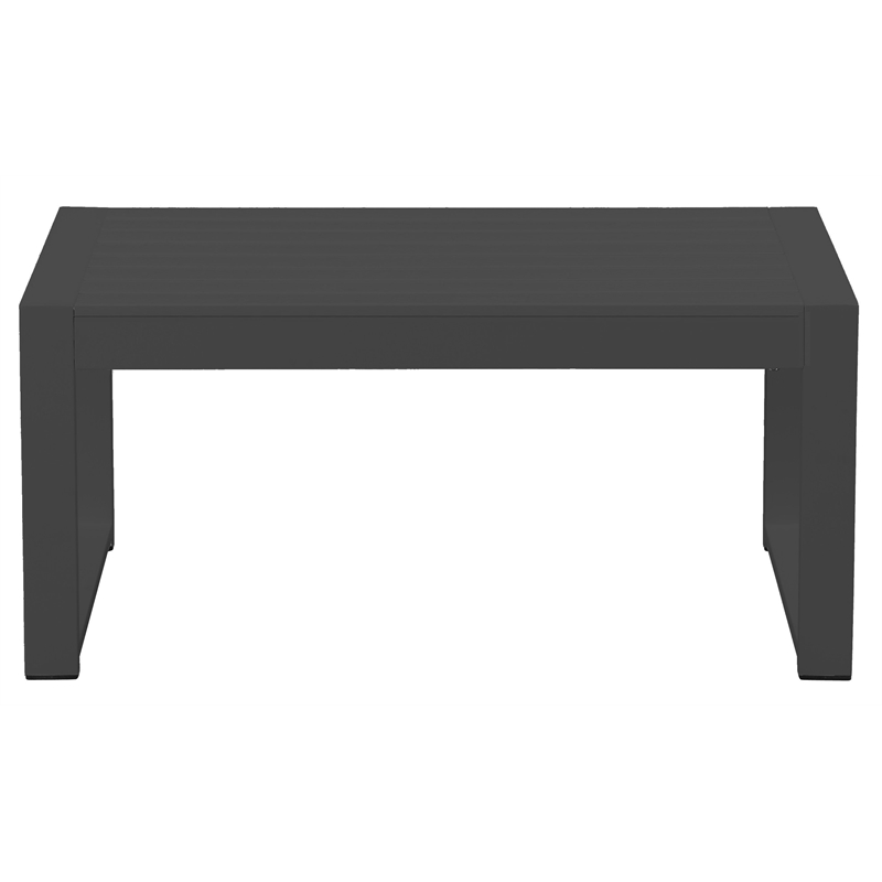 Pangea Home Karen Modern Aluminum Frame Outdoor Coffee Table in Black