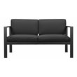 Pangea Home Karen Modern Aluminum Outdoor Sofa in Powder Coated Black