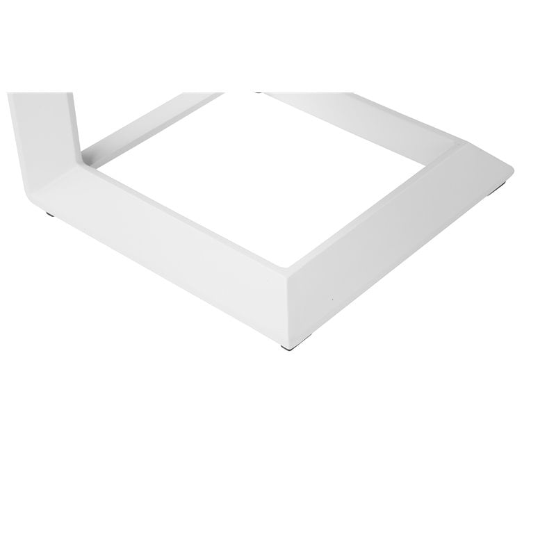Pangea Home Leaf Modern Aluminum Patio Side Table in Powder Coated White