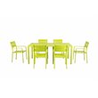 Pangea Home Miami 7-piece Modern Aluminum Frame Patio Dining Set in Green
