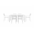 Pangea Home Miami 7-piece Modern Aluminum Frame Patio Dining Set in White