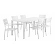 Pangea Home Miami 7-piece Modern Aluminum Frame Patio Dining Set in White
