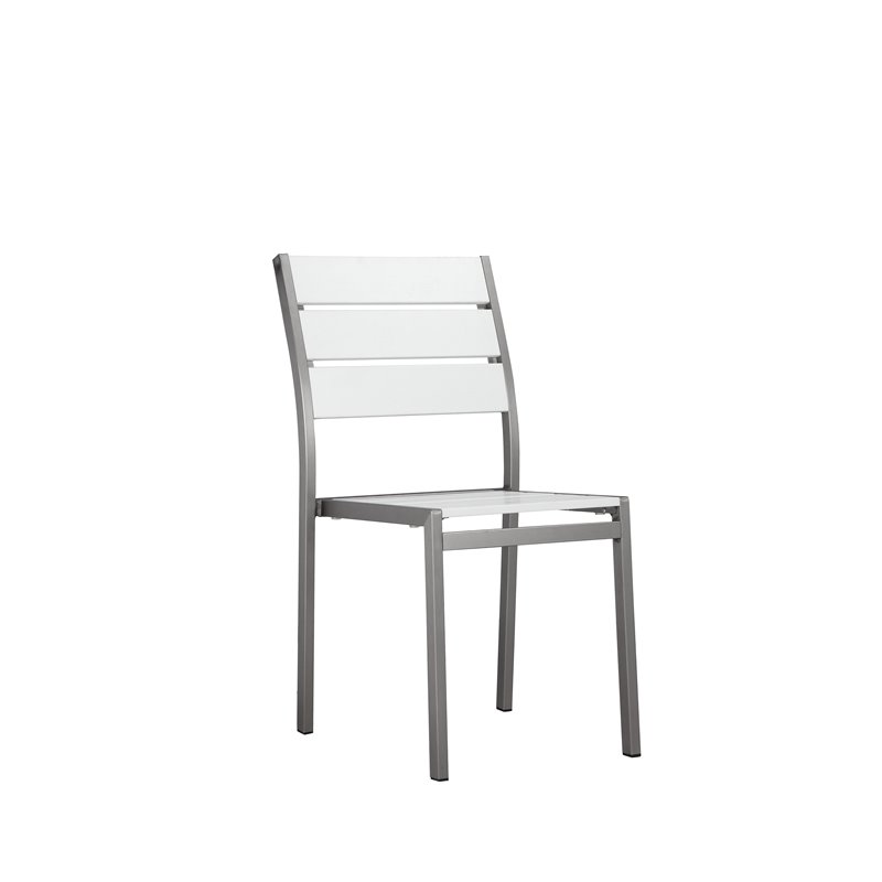 Pangea Home Breeze 7-piece Aluminum Patio Dining Set in Gray Frame/White