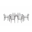 Pangea Home Breeze 7-piece Aluminum Patio Dining Set in Gray Frame/White