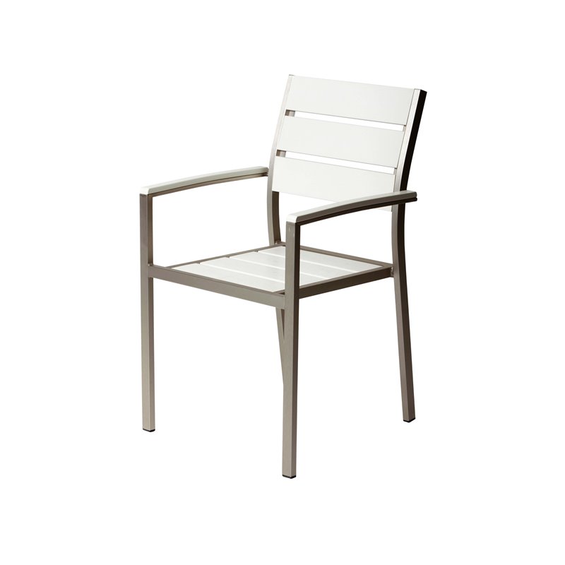 Pangea Home Breeze 7-piece Aluminum Patio Dining Set in Gray Frame/White
