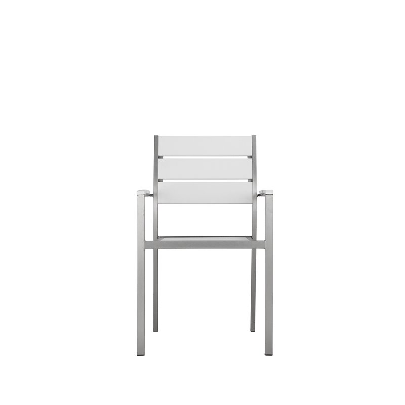 Pangea Home Breeze 7-piece Aluminum Patio Dining Set in Gray Frame/White