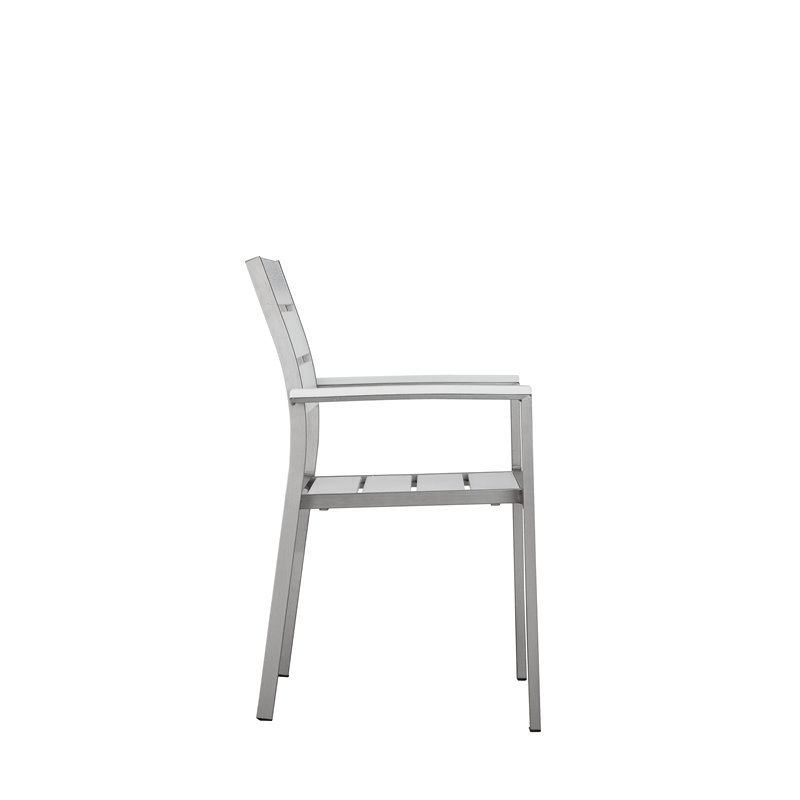 Pangea Home Breeze 7-piece Aluminum Patio Dining Set in Gray Frame/White