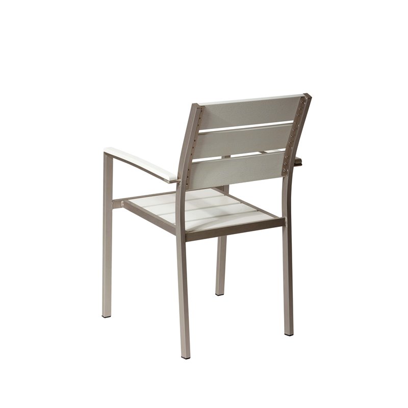 Pangea Home Breeze 7-piece Aluminum Patio Dining Set in Gray Frame/White