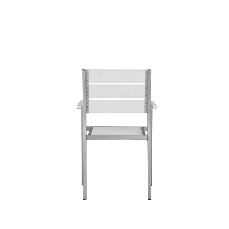 Pangea Home Breeze 7-piece Aluminum Patio Dining Set in Gray Frame/White