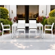 Pangea Home Breeze 7-piece Aluminum Patio Dining Set in White Frame/Polyresin