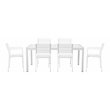 Pangea Home Breeze 7-piece Aluminum Patio Dining Set in White Frame/Polyresin