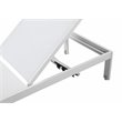 Pangea Home Sally Adjustable Height Aluminum Patio Lounger in White Textilene