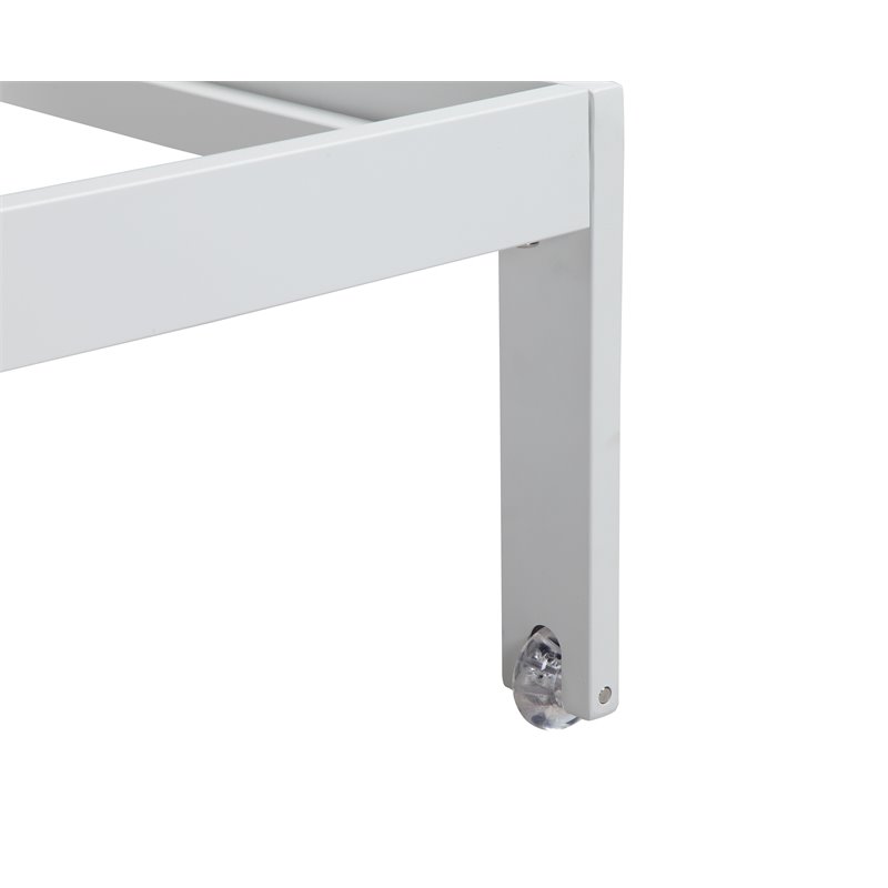 Pangea Home Sally Adjustable Height Aluminum Patio Lounger in White Textilene