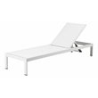 Pangea Home Sally Adjustable Height Aluminum Patio Lounger in White Textilene