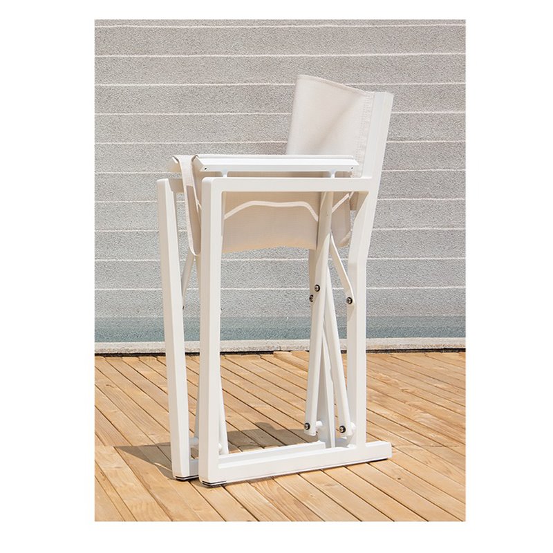 Pangea Home Sunset Aluminum Patio Directors Chairs in White (Set of 2)