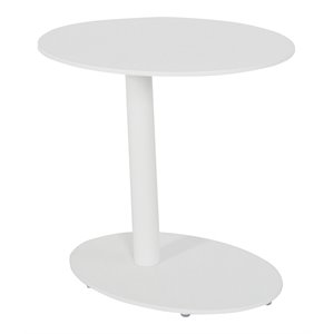 Pangea Home Sunset Modern Aluminum Frame Frame Patio Side Table in White
