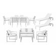Pangea Home Chester 13-piece Aluminum Frame Patio Sofa Set in White