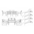 Pangea Home Chester 15-piece Aluminum Frame Patio Sofa Set in White