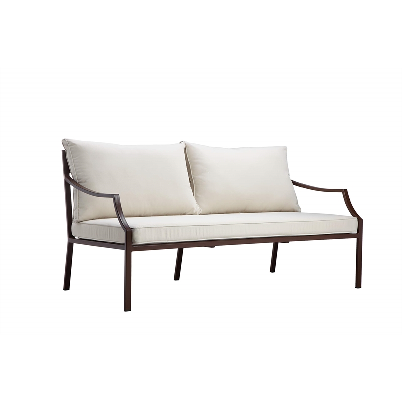 Pangea Home Palma 4-piece Modern Aluminum Outdoor Sofa Set in Espresso