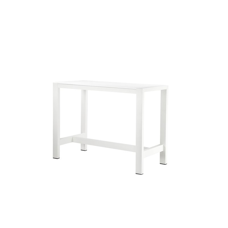Pangea Home Breeze 7-piece Modern Aluminum Patio Bar Set in White