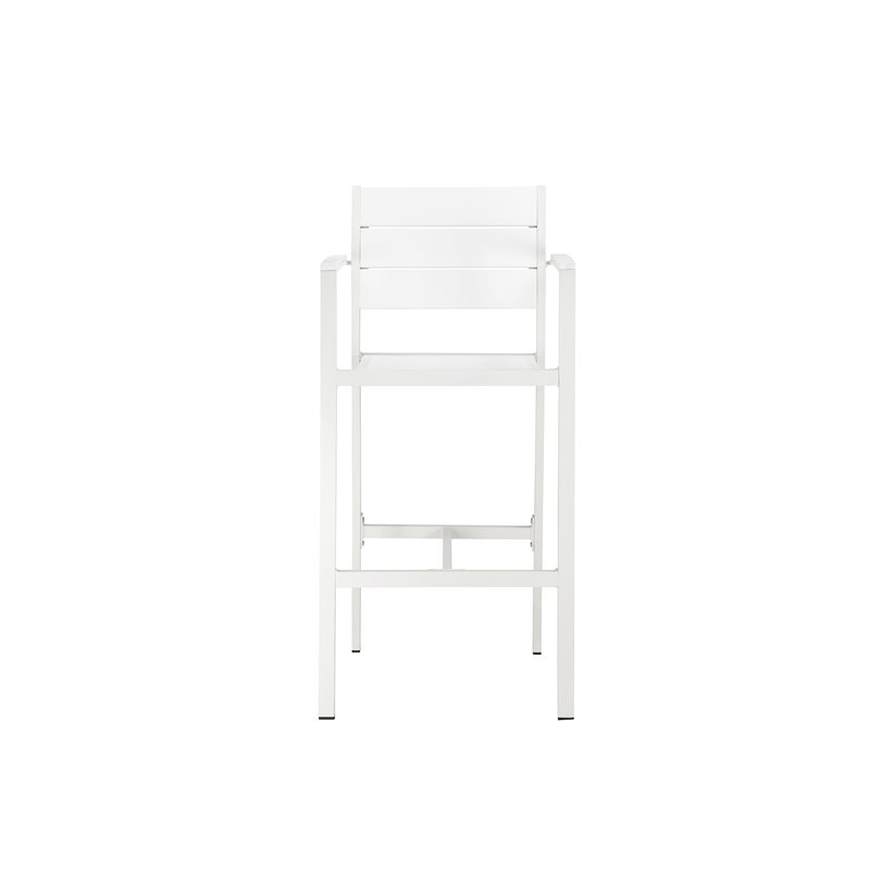 Pangea Home Breeze 7-piece Modern Aluminum Patio Bar Set in White