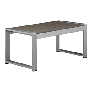 Pangea Home Chester Modern Aluminum Outdoor Coffee Table in Gray