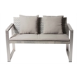 Pangea Home Chester Modern Anodized Aluminum Outdoor Sofa in Gray Taupe