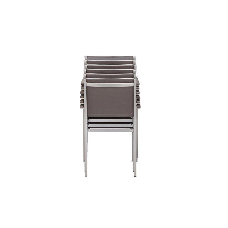 Pangea Home David 11-piece Modern Aluminum Patio Dining Set in Gray