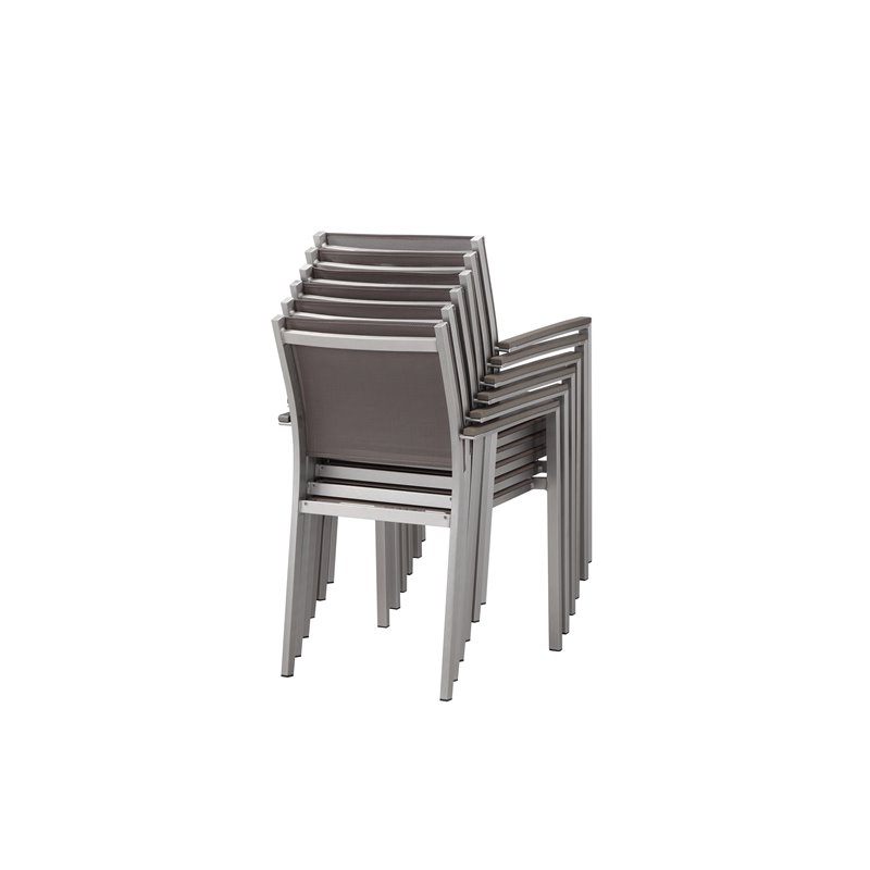 Pangea Home David 11-piece Modern Aluminum Patio Dining Set in Gray