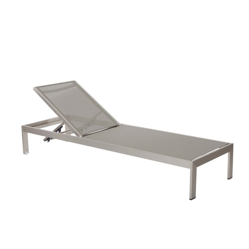 Pangea Home David 11-piece Modern Aluminum Patio Dining Set in Gray