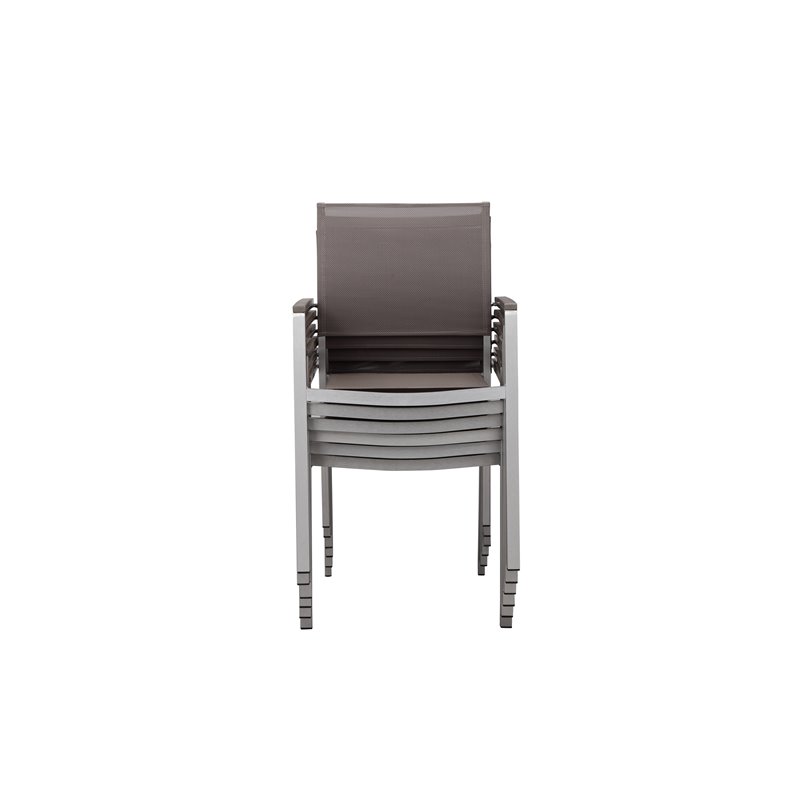 Pangea Home David 11-piece Modern Aluminum Patio Dining Set in Gray