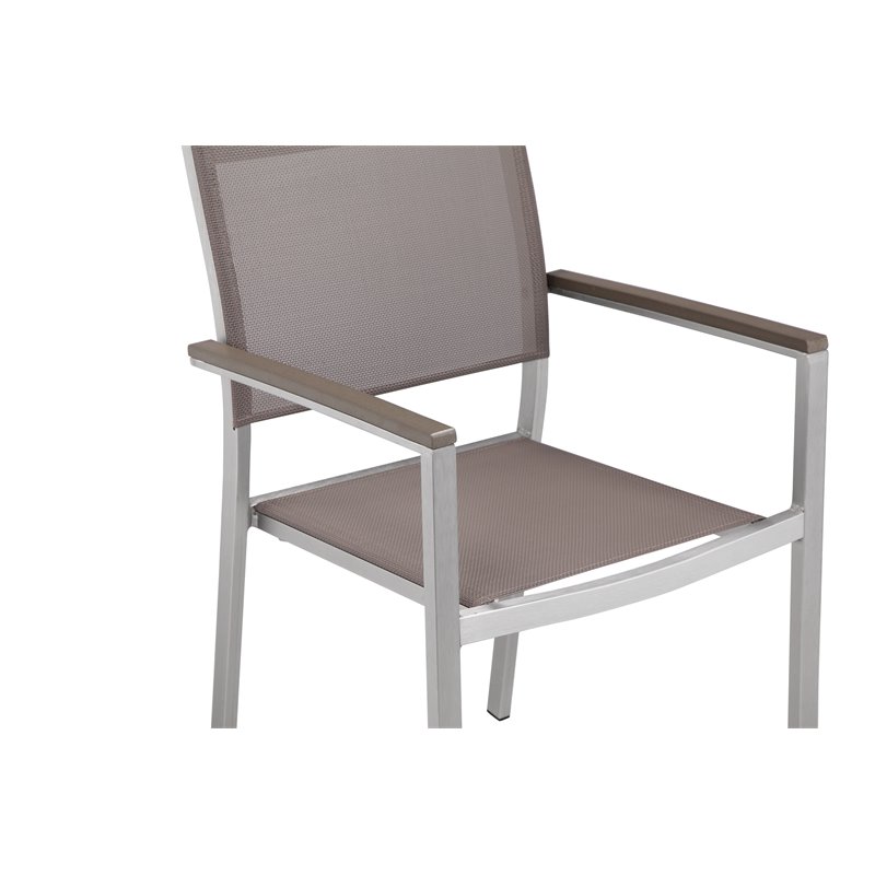 Pangea Home David 11-piece Modern Aluminum Patio Dining Set in Gray