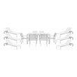 Pangea Home David 13-piece Aluminum Patio Dining Set in White