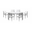 Pangea Home Roy 9-piece Modern Aluminum Patio Dining Set in White