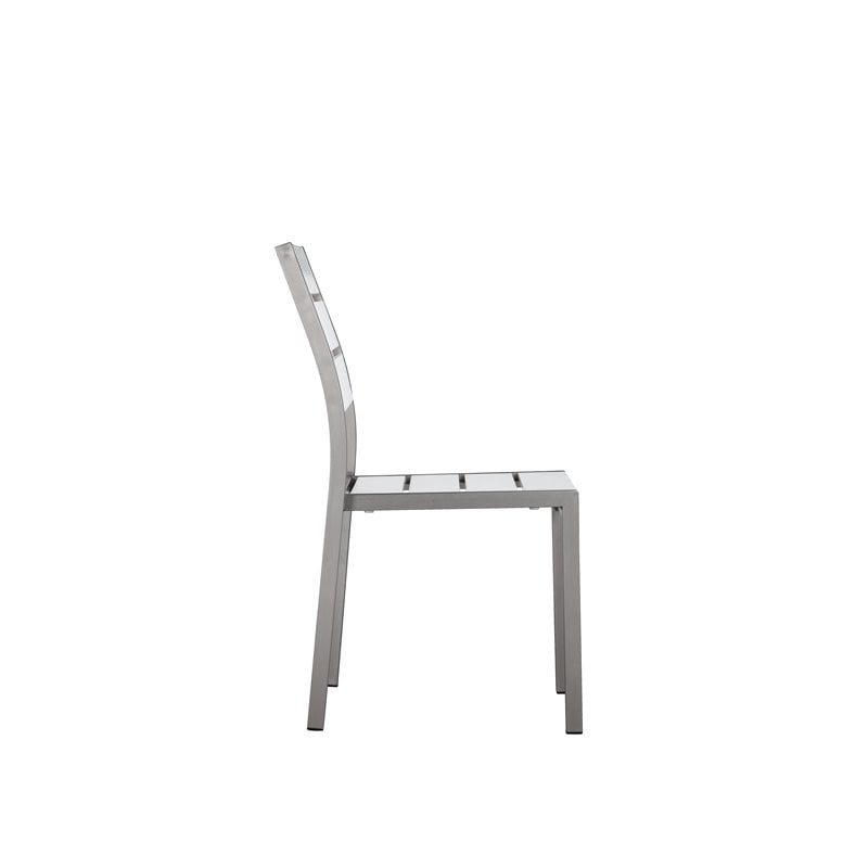 Pangea Home Roy 9-piece Modern Aluminum Patio Dining Set in White