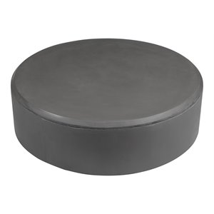 Pangea Home Mariel Round Fiberglass Outdoor Coffee Table in Gray