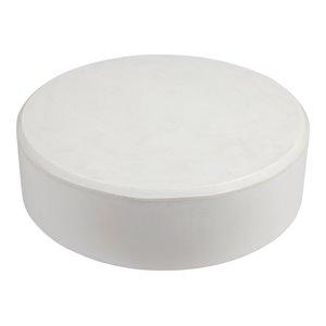 Pangea Home Mariel Round Fiberglass Outdoor Coffee Table in White