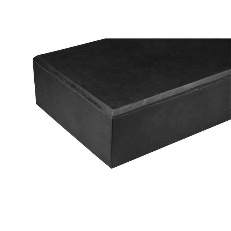 Pangea Home Mariel Rectangular Fiberglass Outdoor Coffee Table in Black