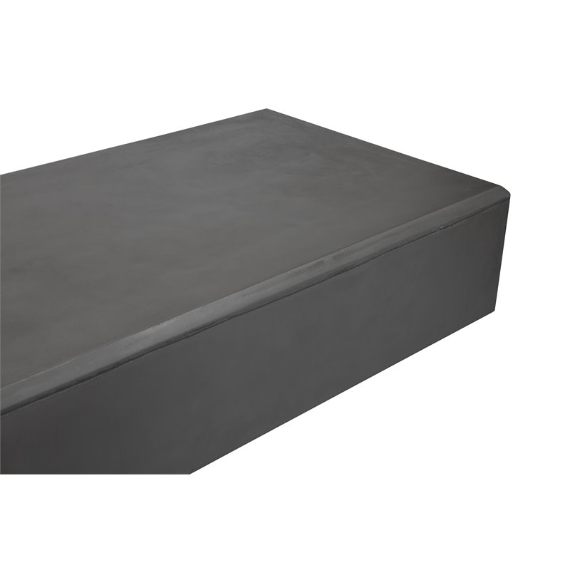 Pangea Home Mariel Rectangular Fiberglass Outdoor Coffee Table in Gray