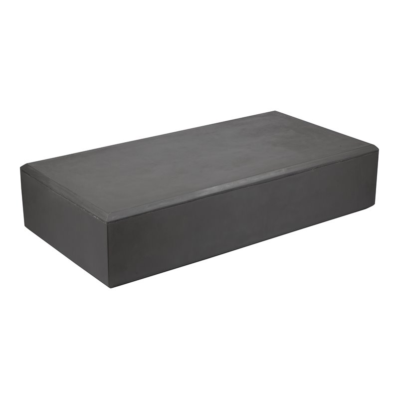 Pangea Home Mariel Rectangular Fiberglass Outdoor Coffee Table in Gray